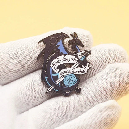 RPG Game Dungeon DnD Dragon Enamel Pins Dice D20 Cartoon Brooch Clothes Backpack Lapel Badges Fashion Jewelry Gifts