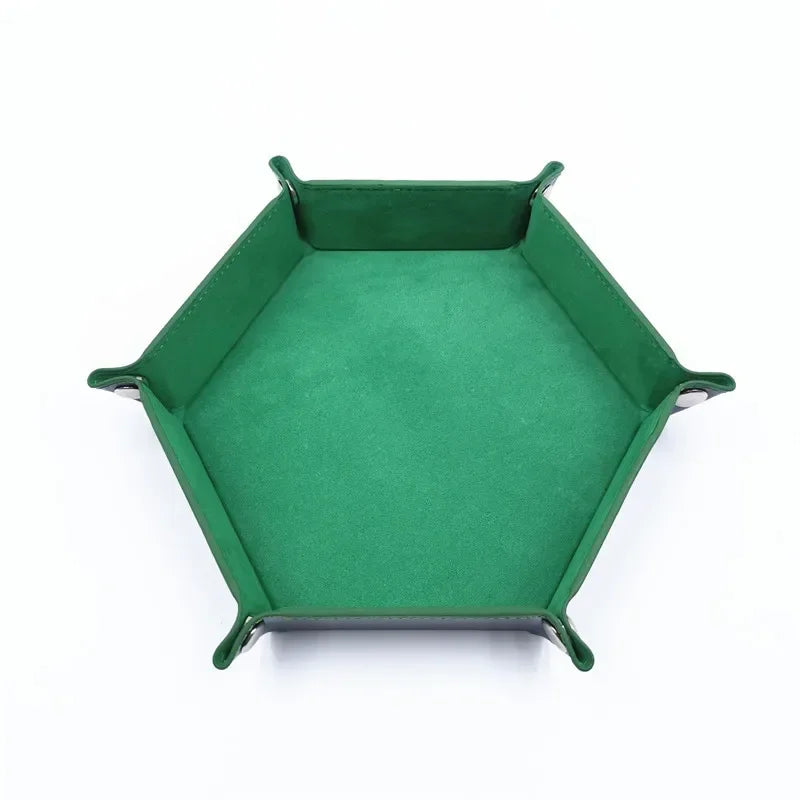 1PC Hexagonal Velvet Fabric Dice Board Foldable storage tray for various board gamessuch as RPG, DND and other table games