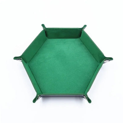 1PC Hexagonal Velvet Fabric Dice Board Foldable storage tray for various board gamessuch as RPG, DND and other table games