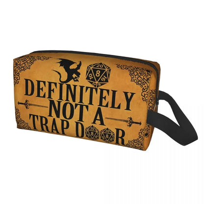 Dnd Game Definitely Not A Trap Door Makeup Bag Women Travel Cosmetic Organizer Kawaii Storage Toiletry Bags