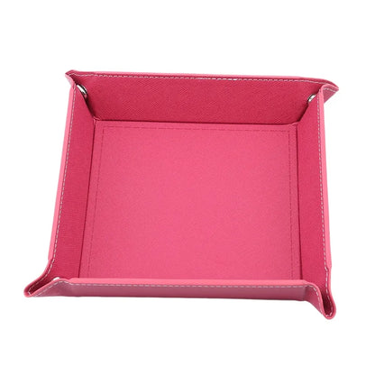 High Quality Leather Folding Hexagon Dice Tray Purple Dice Box For RPG DnD Games Dice Storage Collapsible Phone Key Coin Storage