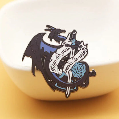 RPG Game Dungeon DnD Dragon Enamel Pins Dice D20 Cartoon Brooch Clothes Backpack Lapel Badges Fashion Jewelry Gifts