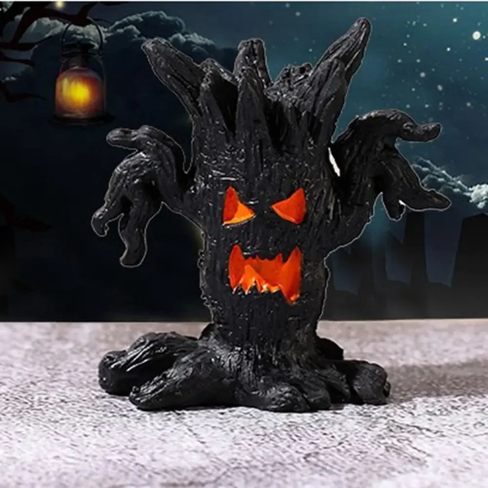 Resin Crafts Simulation Tree Spirit Ornaments Cartoon DIY Ghost Stake Ornaments Handmade Tree Spirit Miniatures
