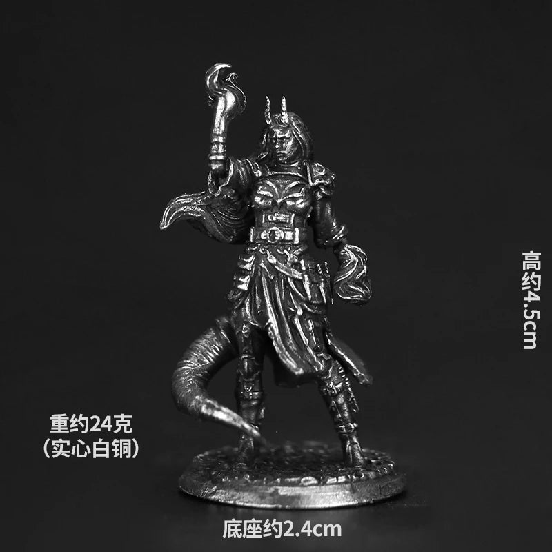 White Copper Metal Soldier Model Action Figures Board Game Miniature Ornament Accessories Piece Creative Toys Gift Desktop Decor