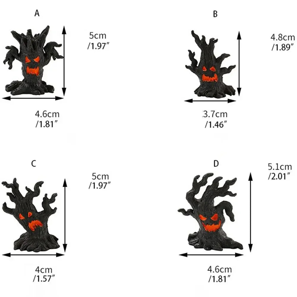 Resin Crafts Simulation Tree Spirit Ornaments Cartoon DIY Ghost Stake Ornaments Handmade Tree Spirit Miniatures