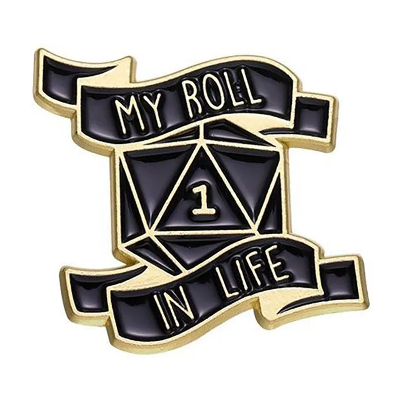 RPG Game Dungeon DnD Dragon Dice D20 Anime Enamel Pin Lapel Badges Manga Brooches for Women Fashion Jewelry Accessories Gifts