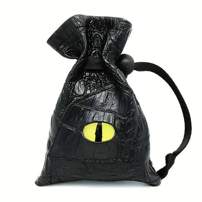 1pc Drawstring Dice Bag PU Leather DND Dice Pouch Tarot Oracle Cards Storage Bag for D&D Dice, Coins and Accessories