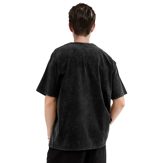 Washed T Shirt Houses and Humans Retro 90s Hip Hop T-Shirt Oversize Dungeon Dragon DnD Streetwear Printed Tops Tees for Men
