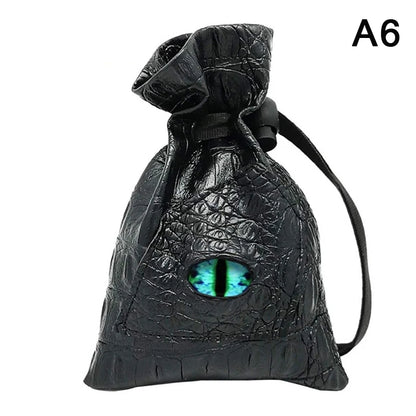 Drawstring Dice Bag PU Leather DND Dice Pouch Tarots Oracle Cards Storage Bag Gift Coins Jewelry Accessories Dice Bag