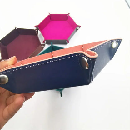 1PC Hexagonal Velvet Fabric Dice Board Foldable storage tray for various board gamessuch as RPG, DND and other table games