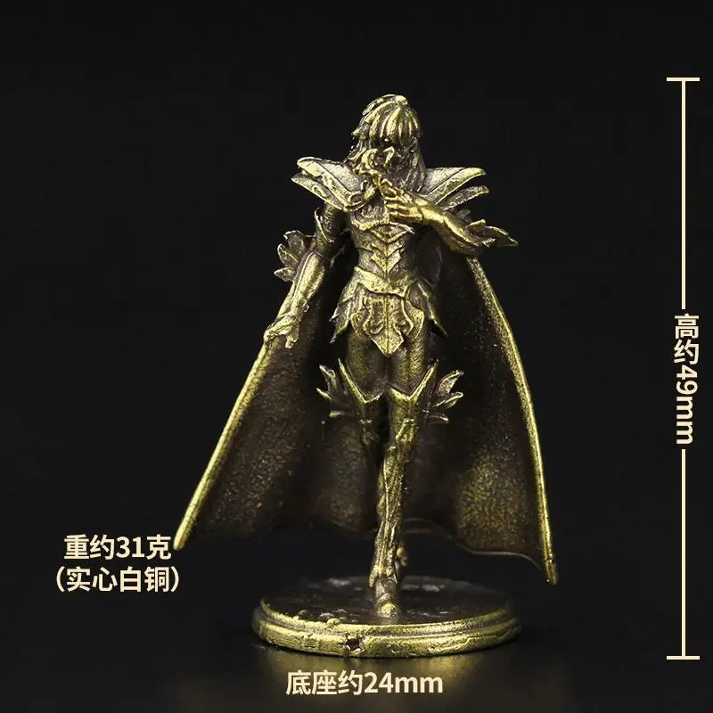 Old-fashion Brass Saint Twelve Constellations The Zodiac Armored Warrior Mini Metal Models Ornaments DIY Decoration Crafts