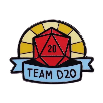RPG Game Dungeon DnD Dragon Enamel Pins Dice D20 Cartoon Brooch Clothes Backpack Lapel Badges Fashion Jewelry Gifts