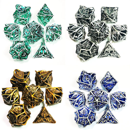 "Gold DnD Metal Dice Set - 7 Piece Zinc Alloy Polyhedral Dice for Dungeons & Dragons, RPG & Tabletop Games"