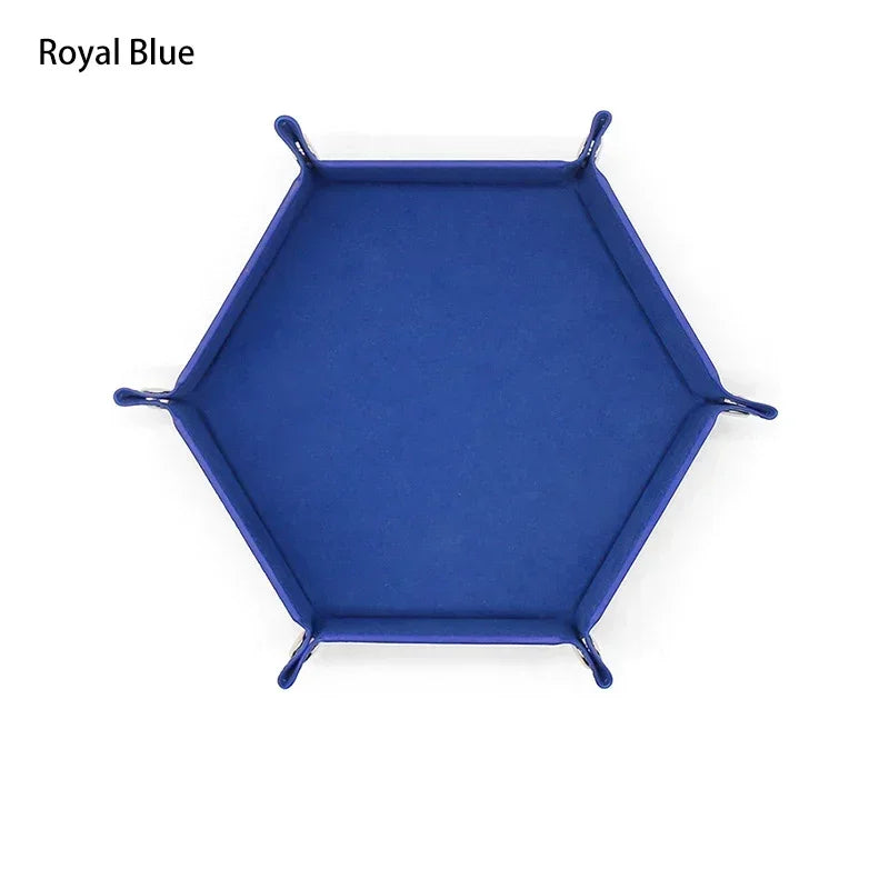Portable Folding Dice Rolling Tray Set For Rpg Dnd Table Games Pu Leather Velvet Holder Storage Box  Hexagon Coin Square Tray