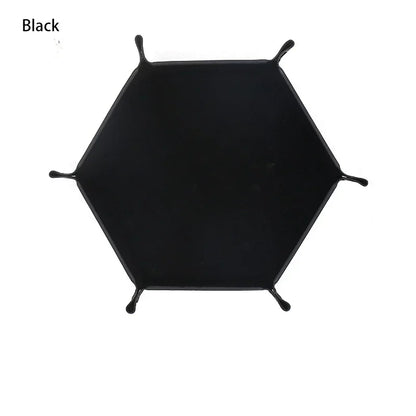 Portable Folding Dice Rolling Tray Set For Rpg Dnd Table Games Pu Leather Velvet Holder Storage Box  Hexagon Coin Square Tray