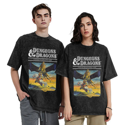 Dungeon And Dragon Expert Set Artwork Vintage Washed T Shirts Men Women's Cotton Novelty T-Shirt O Neck Short Sleeve Clothes
