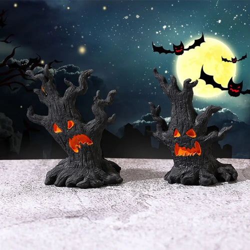 Resin Crafts Simulation Tree Spirit Ornaments Cartoon DIY Ghost Stake Ornaments Handmade Tree Spirit Miniatures