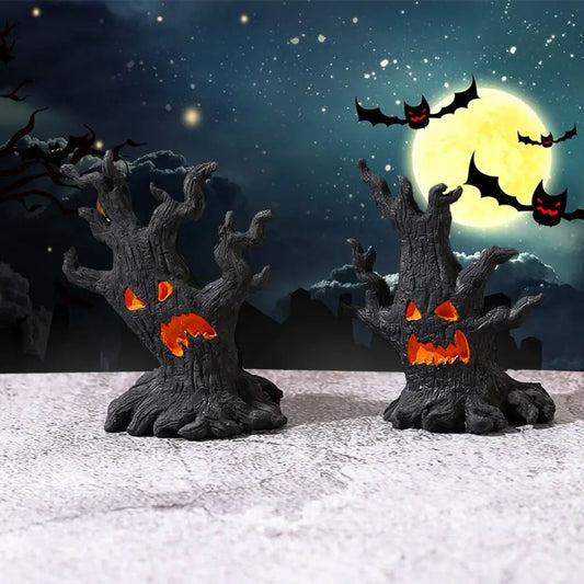Resin Crafts Simulation Tree Spirit Ornaments Cartoon DIY Ghost Stake Ornaments Handmade Tree Spirit Miniatures