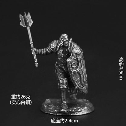 Dungeons Dragons Soldier Model White Copper Metal Miniature Decoration Craft Copper Sculpture Desk Game Aaccessories