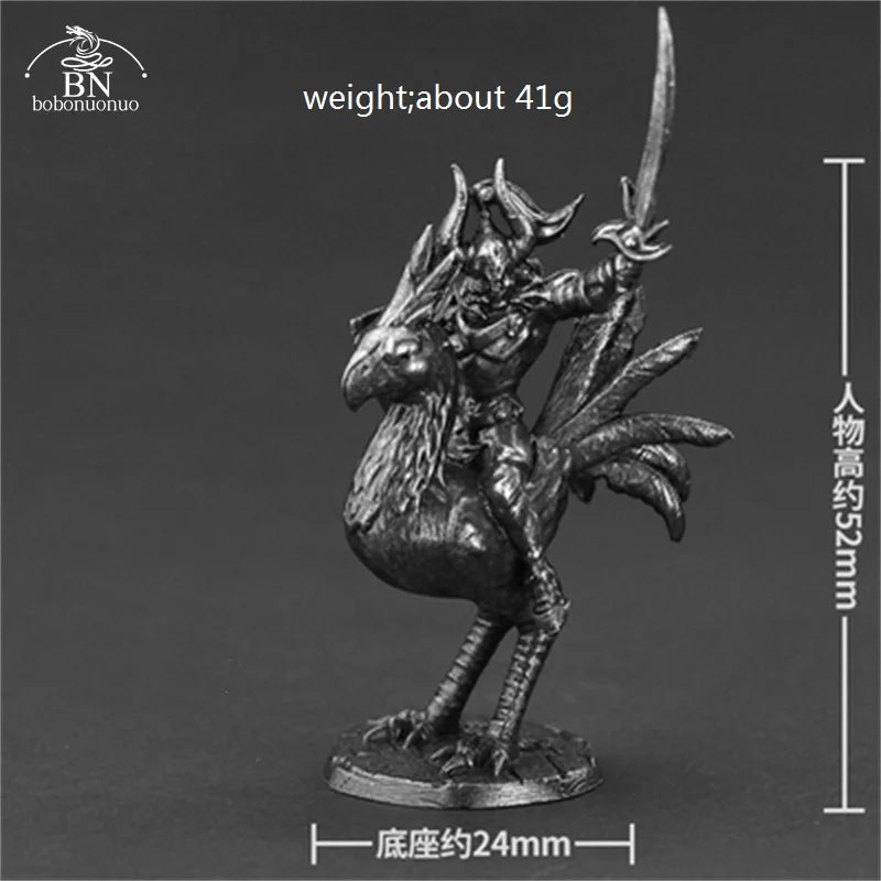 White Brass Adventurer Guild Soldiers Figurine Models Finished Desktop Game Ornament Military Handmade Men Boys Collection Gifts