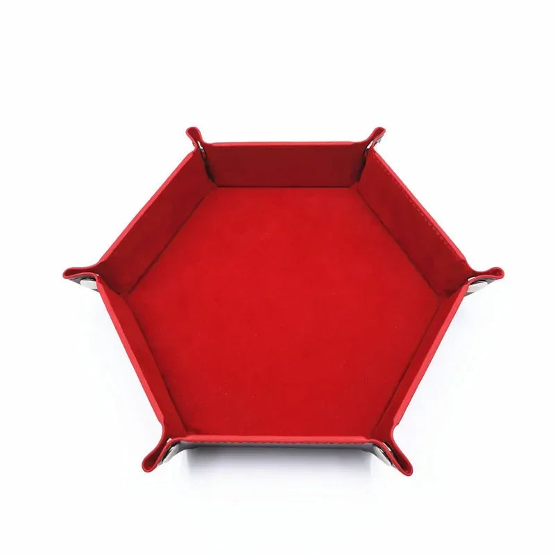 1PC Hexagonal Velvet Fabric Dice Board Foldable storage tray for various board gamessuch as RPG, DND and other table games