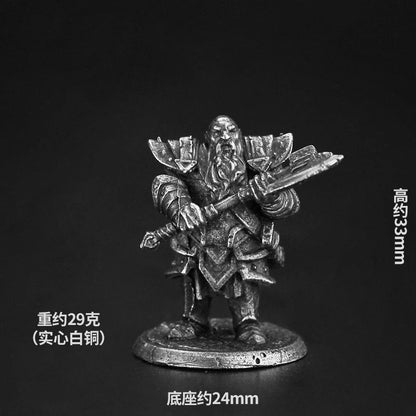 Dungeons Dragons Soldier Model White Copper Metal Miniature Decoration Craft Copper Sculpture Desk Game Aaccessories