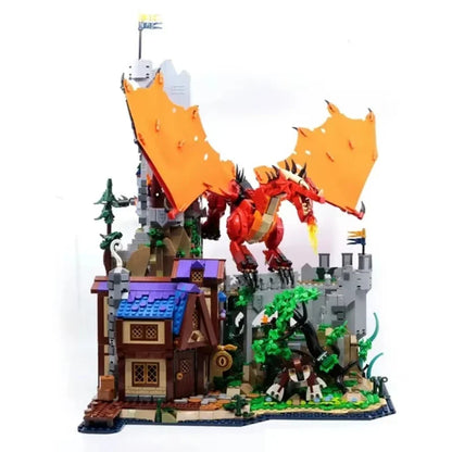 3745pcs Creative Collection Dungeons & Dragons Red Dragon Legend Model Building Block Set Assembly Toy Children's Birthday Gift