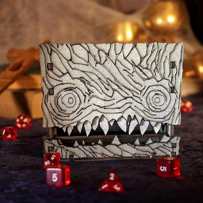 Dungeons And Dragons Monster Book Storage Box, Wooden Storage Box Decoration Decorative Dice Holder, Brown,For The Tabletop Gift