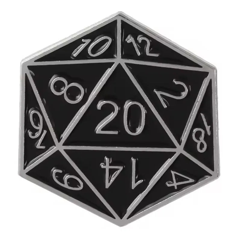 RPG Game Dungeon DnD Dragon Dice D20 Anime Enamel Pin Lapel Badges Manga Brooches for Women Fashion Jewelry Accessories Gifts