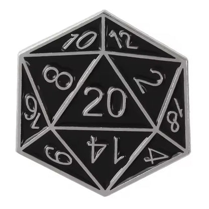 RPG Game Dungeon DnD Dragon Dice D20 Anime Enamel Pin Lapel Badges Manga Brooches for Women Fashion Jewelry Accessories Gifts