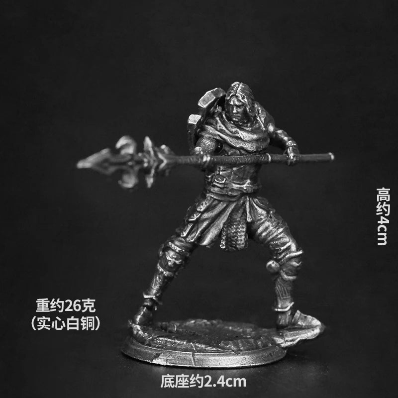 Dungeons Dragons Soldier Model White Copper Metal Miniature Decoration Craft Copper Sculpture Desk Game Aaccessories
