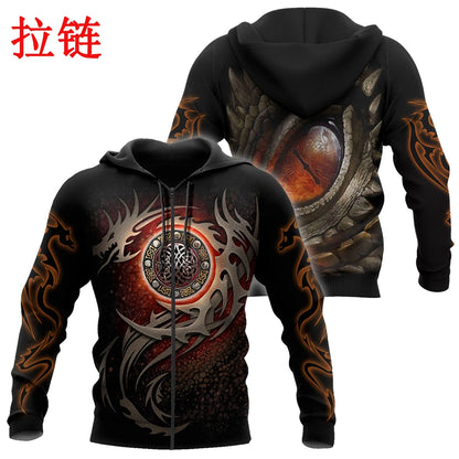 Armor Tattoo and Dungeon Dragon 3D Printed Unisex Deluxe Hoodie Men Sweatshirt Zip Pullover Casual Jacket Tracksuit KJ0279