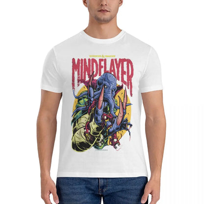 Mindflayer T-Shirts for Men D-Dungeons And Dragons Novelty Pure Cotton Tee Shirt Crewneck Short Sleeve T Shirts Birthday