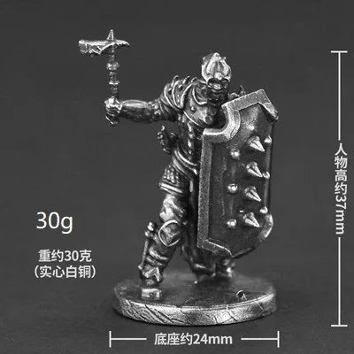 White Brass War Legions Fearless Knight Soldier Models Miniature Figurine Collections Metal Chess Piece Table Game Ornament
