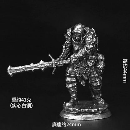 Metal Bronze Dragon and Dungeon Soldier Model Handmade Gift Ornament Desktop Game Ornament Chess Toy