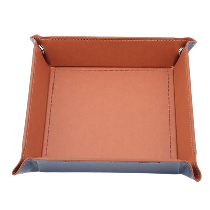 High Quality Leather Folding Hexagon Dice Tray Purple Dice Box For RPG DnD Games Dice Storage Collapsible Phone Key Coin Storage