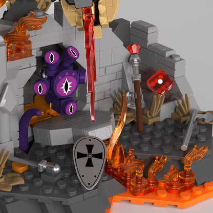 919PCS MOC Dungeons Fire Dragons Building Blocks Treasure Guard Adventure Castle Street View Model Bricks Toys Desktop Decor