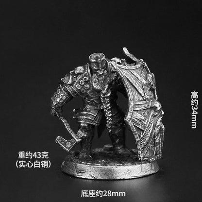 Dungeons Dragons Soldier Model White Copper Metal Miniature Decoration Craft Copper Sculpture Desk Game Aaccessories
