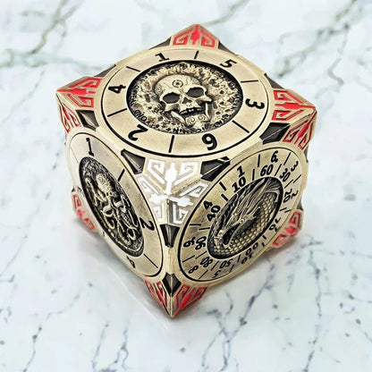 Metal Mechanical Roulette Spinning DND Fingertip Gyro Dice 7 in 1 for Dungeons and Dragons RPG Role Playing Tabletop Games Gift