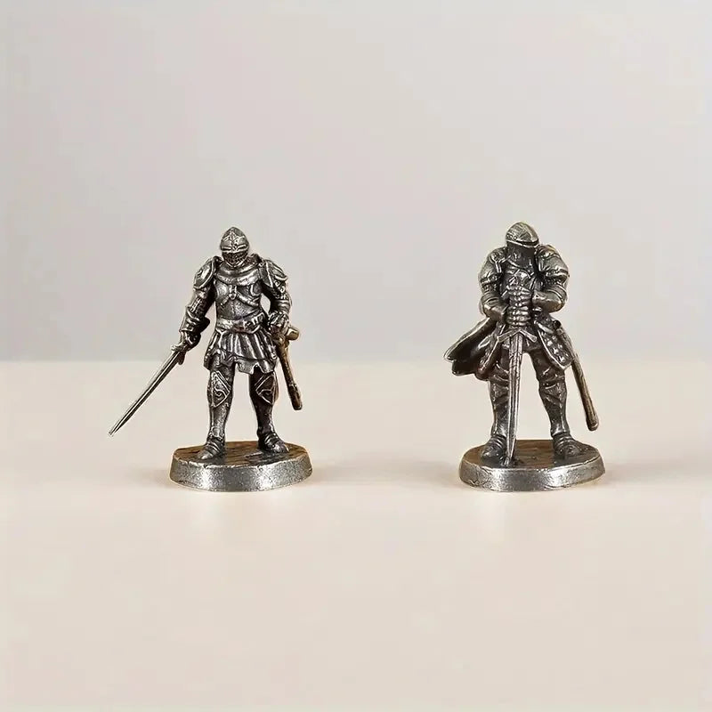1PC Plate Knight Warrior Soldiers Model Legion Battle Chess White Copper Sand Table Soldier Figure Models Gift for Boys