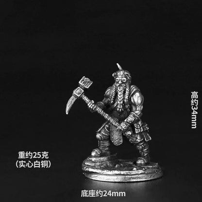 Metal Bronze Dragon and Dungeon Soldier Model Handmade Gift Ornament Desktop Game Ornament Chess Toy