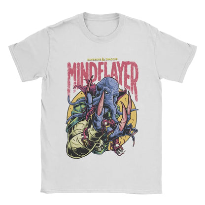 DnD Mind Flayer Portrait Men T Shirts Game Leisure Tees Short Sleeve Round Neck T-Shirt Pure Cotton 6XL Clothing
