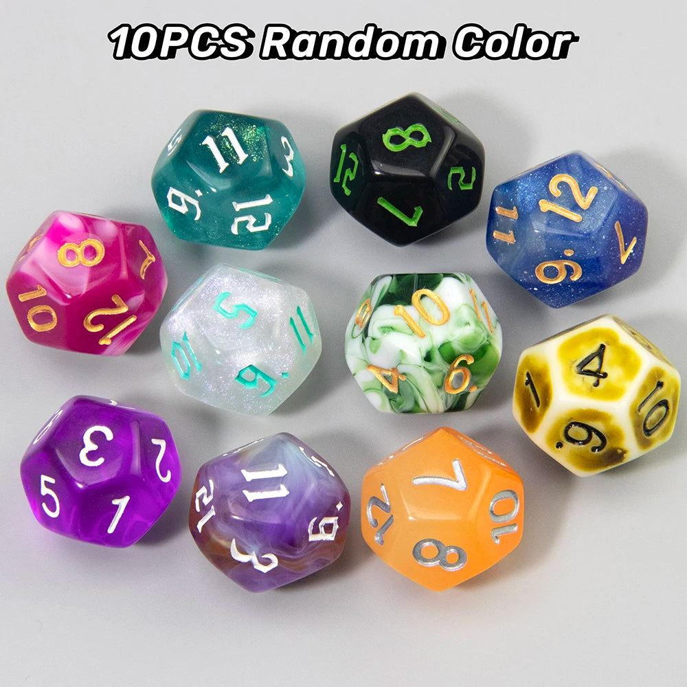 DND Game Dices Random Color Polyhederal Dice Set 10Pcs D4-D20 Perfect for DND Games RPG Board Game Dice