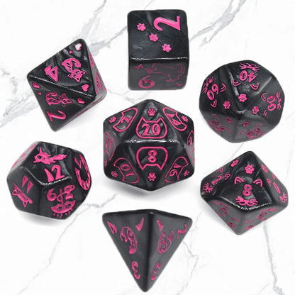 7 Pieces Complete Polyhedral DND Dice Set D3-D10 Spherical RPG Dice Set for Role Playing Table Games Supplies