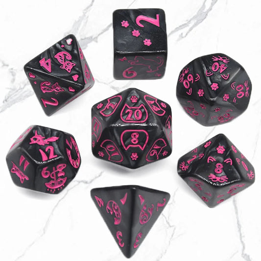 7 Pieces Complete Polyhedral DND Dice Set D3-D10 Spherical RPG Dice Set for Role Playing Table Games Supplies