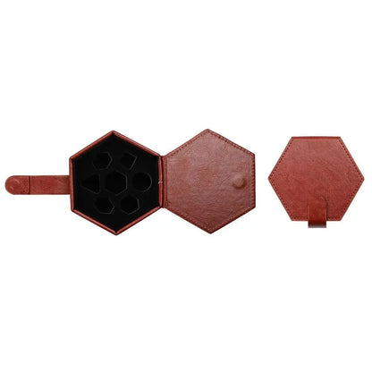 New PU Leather Dice Storage Bag Can Hold 7 Dice Protective DND Bundle Pocket Hexagon DND Dice Tray