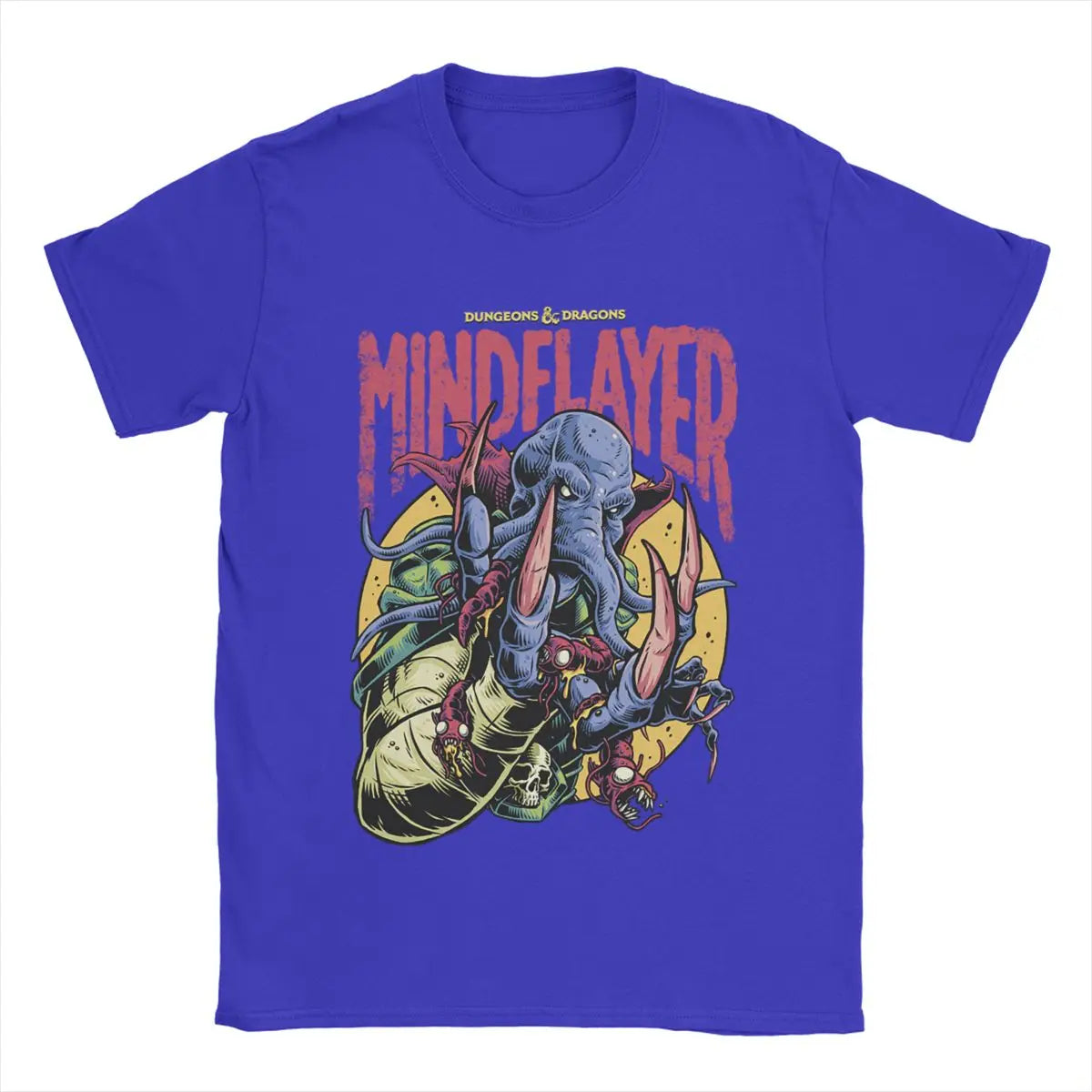 DnD Mind Flayer Portrait Men T Shirts Game Leisure Tees Short Sleeve Round Neck T-Shirt Pure Cotton 6XL Clothing