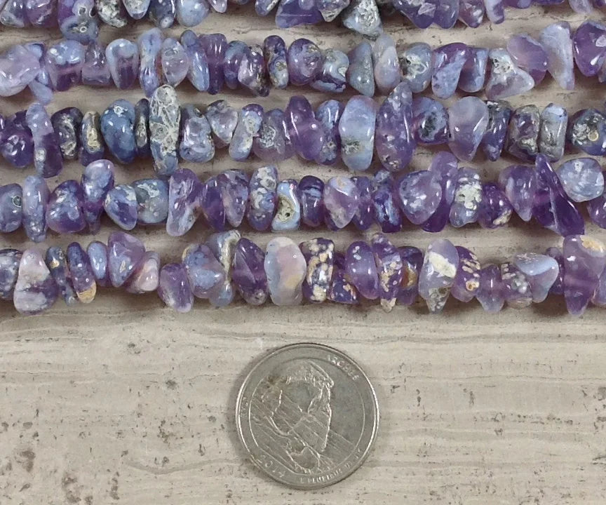 Lavender Chalcedony Medium (8-10mm) Large (10-12mm)Tumble Chips-1